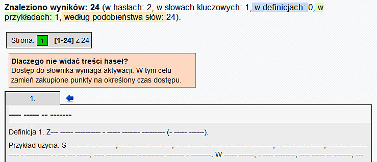 Aktywacja 3 Aktywacja dostępu do słownika 3